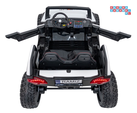 [SX1929] Buggy Clash STRONG 4x4 (2x300W + 2x35W) 24V/14Ah 16km/h EVA pilot ekoskóra - biały