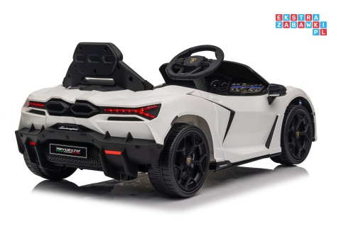 [QLS-8603] Lamborghini Revuelto auto na akumulator 4x4 (2x45W i 2x35W) 12V/9Ah ekoskóra EVA