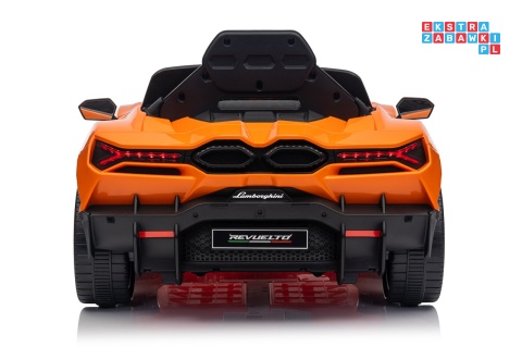 [QLS-8603] Lamborghini Revuelto auto na akumulator 4x4 (2x45W i 2x35W) 12V/9Ah ekoskóra EVA