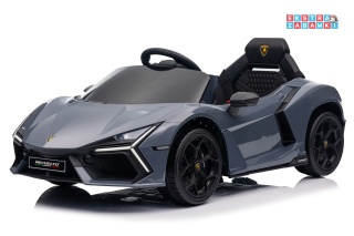 Szare Lamborghini Revuelto na akumulator - 4x4, 2x45W i 2x35W, 12V/9Ah, ekoskóra, EVA - [QLS-8603]