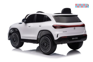 Biały Mercedes Benz EQA 250 na akumulator - 4x35W, 12V/10Ah, ekoskóra, EVA, LED, Bluetooth, pilot - [XMX-625]