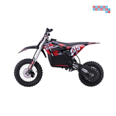 [HP116E] Motocykl PIT BIKE na akumulator 36V/10.4Ah pompowane koła ekoskóra - czerwony
