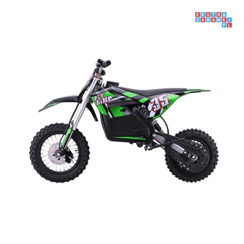 [HP116E] Motocykl PIT BIKE na akumulator 36V/10.4Ah pompowane koła ekoskóra - zielony