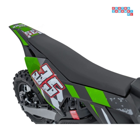 [HP116E] Motocykl PIT BIKE na akumulator 36V/10.4Ah pompowane koła ekoskóra - zielony