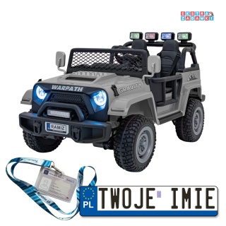 Szare Off Road MONSTER na akumulator - 4x45W, 12V/10Ah, ekoskóra, EVA - [PA.S625]