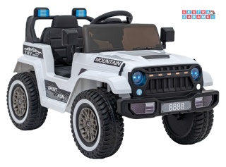 Białe Off Road MOUNTAIN na akumulator - 2x35W, 12V/7Ah, ekoskóra, EVA - [AHL011]