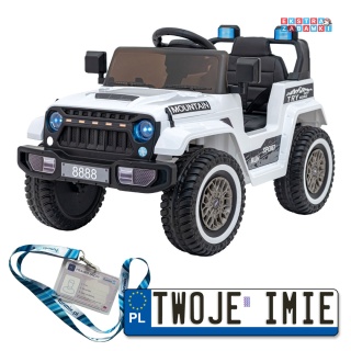 Białe Off Road MOUNTAIN na akumulator - 2x35W, 12V/7Ah, ekoskóra, EVA - [AHL011]