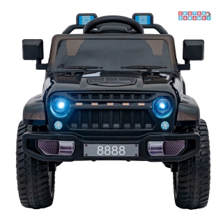 Czarne Off Road MOUNTAIN na akumulator - 2x35W, 12V/7Ah, ekoskóra, EVA - [AHL011]