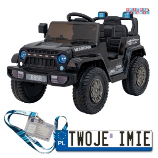 Czarne Off Road MOUNTAIN na akumulator - 2x35W, 12V/7Ah, ekoskóra, EVA - [AHL011]