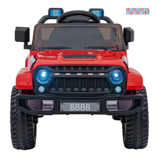 Czerwone Off Road MOUNTAIN auto na akumulator - 2x35W, 12V/7Ah, ekoskóra, EVA - [AHL011]