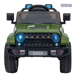 Zielone Off Road MOUNTAIN na akumulator - 2x35W, 12V/7Ah, ekoskóra, EVA - [AHL011]