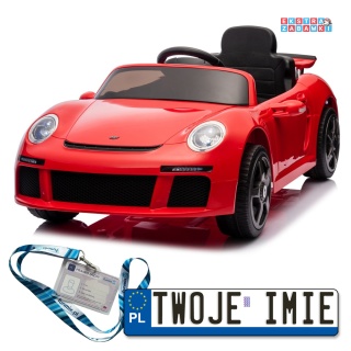 Czerwone RUF CTR3 na akumulator - 2x35W, 12V/9Ah, ekoskóra, EVA - [BRD-2188]