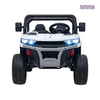Biały Farmer Truck Speed 900 na akumulator - 4x45W, 12V/10Ah, EVA, ekoskóra, elektryczny, kiper - [XMX-623B]