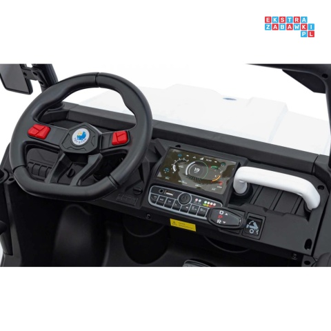 [XMX-623B] Pojazd Farmer Truck Speed 900 4x45W 12V/10Ah na akumulator EVA ekoskóra elektryczny kiper - biały