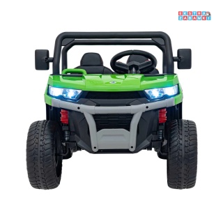 Zielony Farmer Truck Speed 900 na akumulator - 4x45W, 12V/10Ah, EVA, ekoskóra, elektryczny, kiper - [XMX-623B]