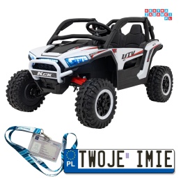[XMX-639] Buggy KCK na akumulator 4x50W 24V/7Ah ekoskóra EVA MP3 Bluetooth - biały