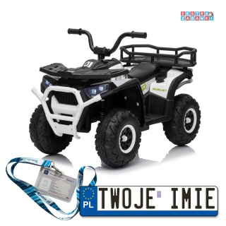 Czarny Quad ATV Robust 01 na akumulator - 4x35W, 12V/7Ah, EVA, led, ekoskóra [XMX-651]