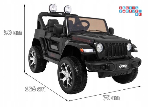 [JWR555] Jeep Wrangler Rubicon 4X45W 12V/10Ah EVA, pokrowiec, pilot, LED, MP3, BT - czarny