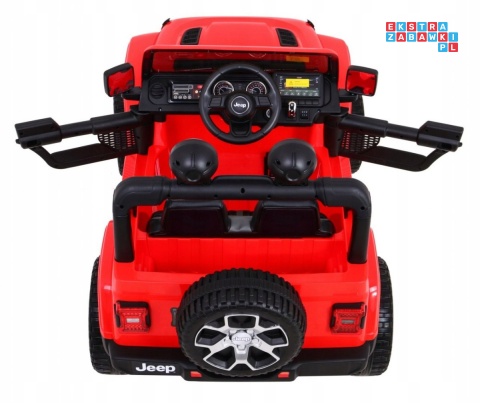 [JWR555] Jeep Wrangler Rubicon 4X45W 12V/10Ah EVA, pokrowiec, pilot, LED, MP3, BT - czerwony
