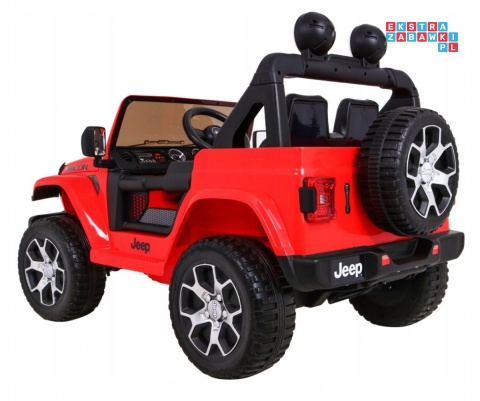 [JWR555] Jeep Wrangler Rubicon 4X45W 12V/10Ah EVA, pokrowiec, pilot, LED, MP3, BT - czerwony