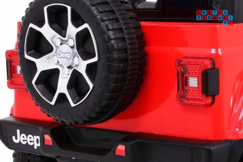 [JWR555] Jeep Wrangler Rubicon 4X45W 12V/10Ah EVA, pokrowiec, pilot, LED, MP3, BT - czerwony