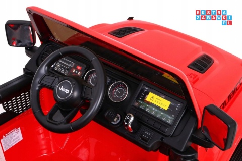 [JWR555] Jeep Wrangler Rubicon 4X45W 12V/10Ah EVA, pokrowiec, pilot, LED, MP3, BT - czerwony