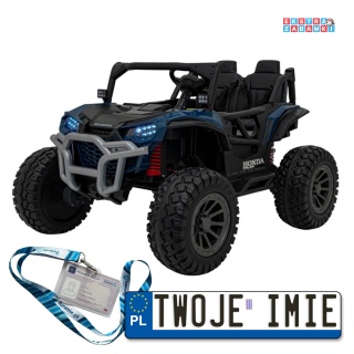 Honda terenowa buggy na akumulator 4x4 - niebieski, 4x120W, 24V/9Ah, ekoskóra, koła EVA [BDM0966]