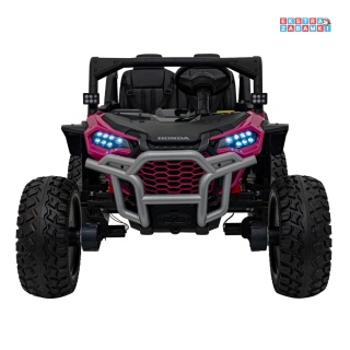 Różowa Honda terenowa na akumulator - 4x120W, 24V/9Ah, ekoskóra, koła EVA - [BDM0966]