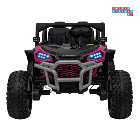 [BDM0966] Honda terenowa 4x120W 24V/9Ah ekoskóra, koła EVA - różowy