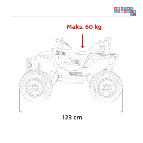[BDM0966] Honda terenowa 4x120W 24V/9Ah ekoskóra, koła EVA - różowy