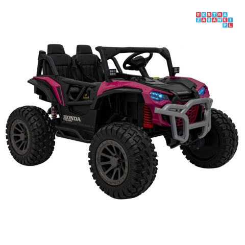 [BDM0966] Honda terenowa 4x120W 24V/9Ah ekoskóra, koła EVA - różowy
