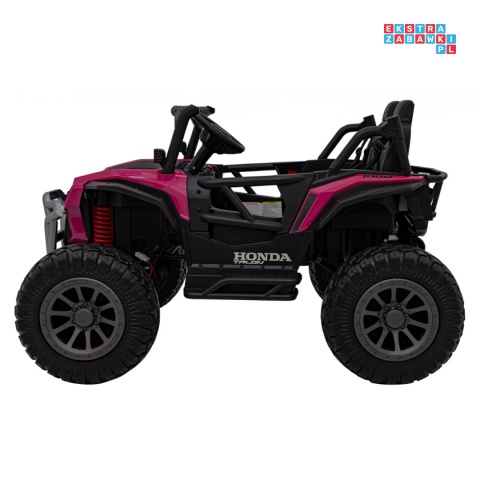 [BDM0966] Honda terenowa 4x120W 24V/9Ah ekoskóra, koła EVA - różowy