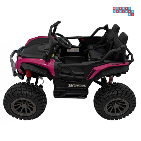 [BDM0966] Honda terenowa 4x120W 24V/9Ah ekoskóra, koła EVA - różowy
