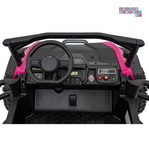 [BDM0966] Honda terenowa 4x120W 24V/9Ah ekoskóra, koła EVA - różowy