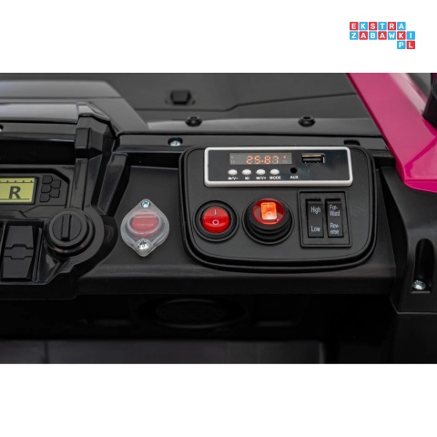 [BDM0966] Honda terenowa 4x120W 24V/9Ah ekoskóra, koła EVA - różowy