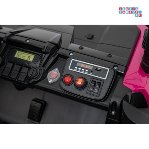 [BDM0966] Honda terenowa 4x120W 24V/9Ah ekoskóra, koła EVA - różowy