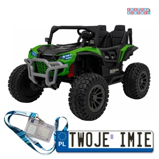 Honda terenowa buggy na akumulator 4x4 - zielony, 4x120W, 24V/9Ah, ekoskóra, koła EVA [BDM0966]