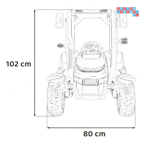 [BLT-206] Duży traktor BLAST z przyczepką 2X200W 24V/7Ah EVA pilot pokrowiec MP3 - zielony