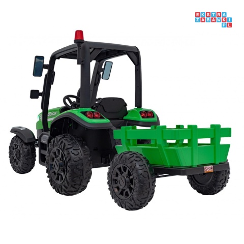 [BLT-206] Duży traktor BLAST z przyczepką 2X200W 24V/7Ah EVA pilot pokrowiec MP3 - zielony
