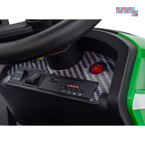 [BLT-206] Duży traktor BLAST z przyczepką 2X200W 24V/7Ah EVA pilot pokrowiec MP3 - zielony