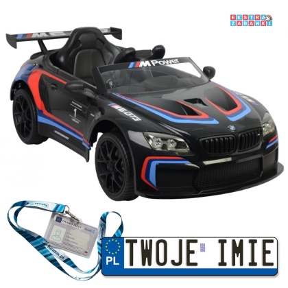 [6666R-M6] BMW M6 GT3 Auto na akumulator [12V/7Ah] dla dzieci Nawiew powietrza Dźwięki MP3 Światła + Pilot