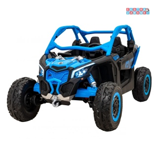 Maverick Turbo RR buggy na akumulator dwuosobowy - niebieski, 2x320W, 24V/10Ah, ciche silniki, pompowane koła [CA001.STRONG]