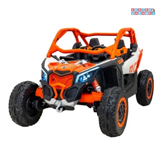 Maverick Turbo RR buggy na akumulator dwuosobowy - pomarańczowy, 2x320W, 24V/10Ah, ciche silniki, pompowane koła [CA001.STRONG]