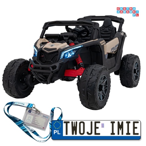 [CA003] Mocny Maverick ATV CAN-AM Buggy 4X200W 24V/5Ah EVA, pokrowiec, pilot LED, MP3, BT - khaki