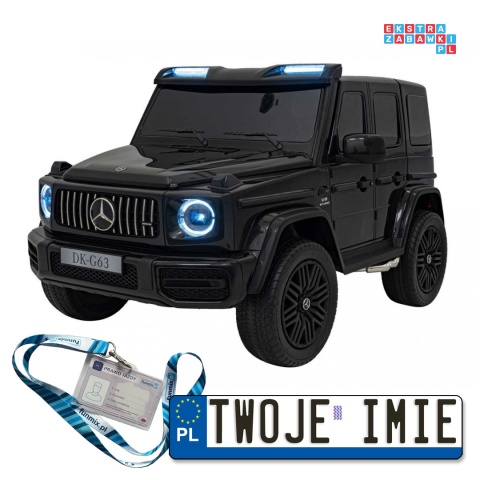 [DK-G63] Mercedes Benz G63 AMG XXL 4x200W 24V/7Ah koła EVA, LED, ekoskóra - czarny