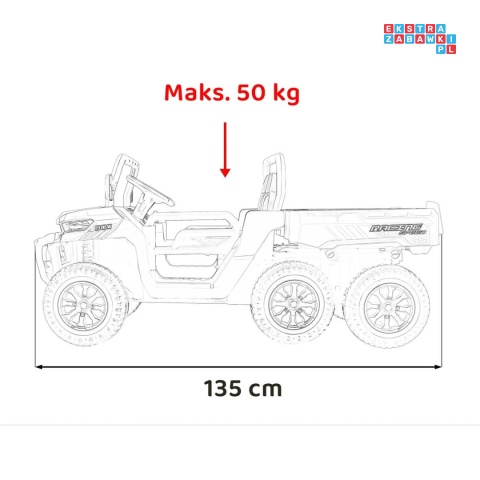 [XMX-623B] Pojazd Farmer Truck Speed 900 4x45W 12V/10Ah na akumulator EVA ekoskóra elektryczny kiper - czerwony