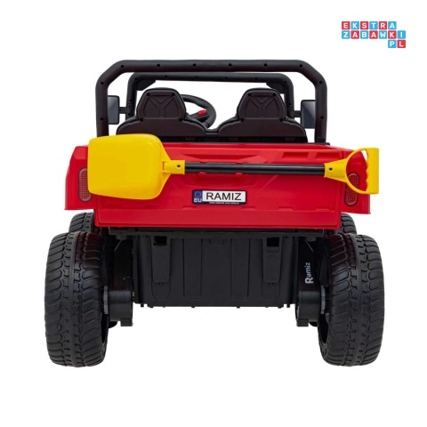 [XMX-623B] Pojazd Farmer Truck Speed 900 4x45W 12V/10Ah na akumulator EVA ekoskóra elektryczny kiper - czerwony