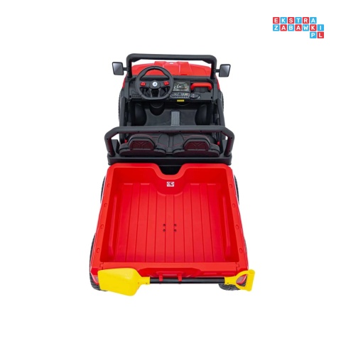 [XMX-623B] Pojazd Farmer Truck Speed 900 4x45W 12V/10Ah na akumulator EVA ekoskóra elektryczny kiper - czerwony