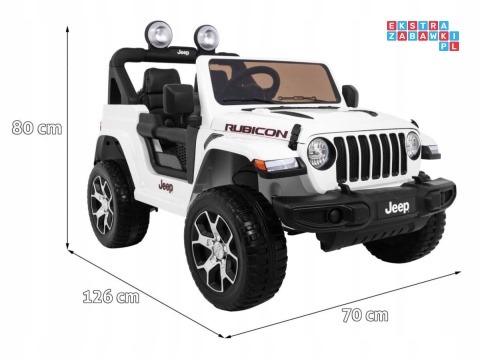 [JWR555] Jeep Wrangler Rubicon 4X45W 12V/10Ah EVA, pokrowiec, pilot, LED, MP3, BT - biały