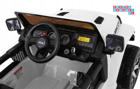 [JWR555] Jeep Wrangler Rubicon 4X45W 12V/10Ah EVA, pokrowiec, pilot, LED, MP3, BT - biały